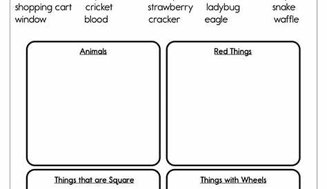 Categorizing Objects Worksheet - Have Fun Teaching