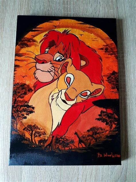 Lion King On A4 Size Canvasacrylic Painting 😀😀😀 Painting Canvas
