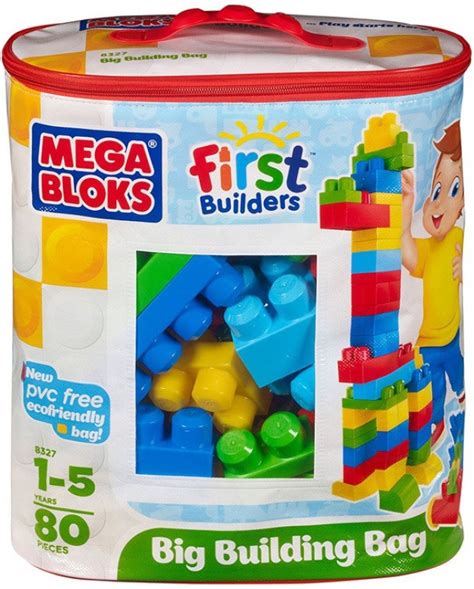 Bag Mega First Builders Big Building Classic 80 Piece Bloks Kids Blocks