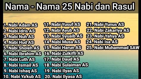 Urutan 25 Nama Nama Nabi Dan Rasul Beserta Kisah Dan Mukjizatnya