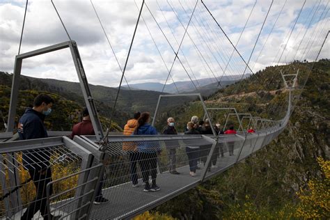 Worlds Longest Pedestrian Suspension Bridge Opens In Portugal Gma