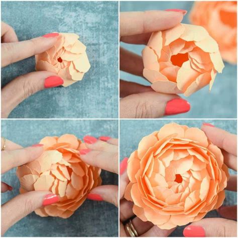 Peony Paper Flower Template Step By Step Easy Paper