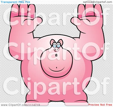 Clipart Buff Pig Giving Up Royalty Free Vector Illustration By Cory
