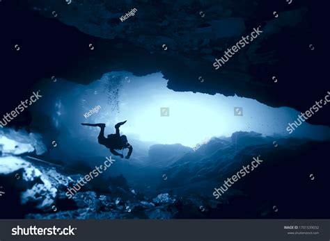 Diving Cenotes Mexico Dangerous Caves Diving Stock Photo 1701539032