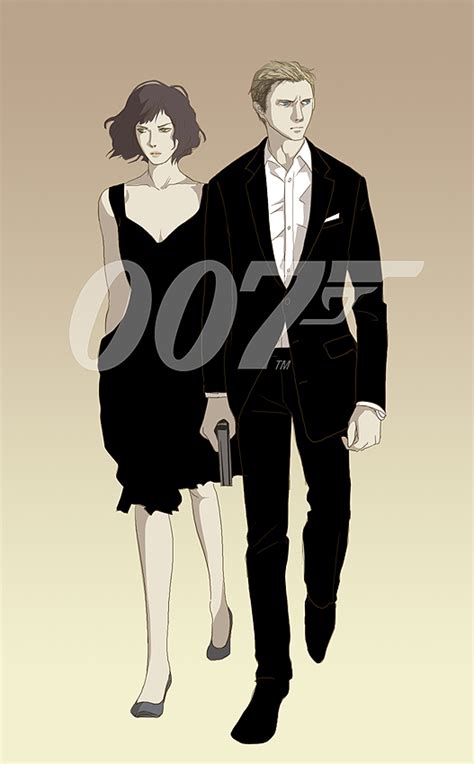 James Bond And Camille Montes James Bond And 1 More Drawn By Gb