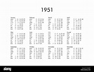 Calendar of year 1951 Stock Photo - Alamy