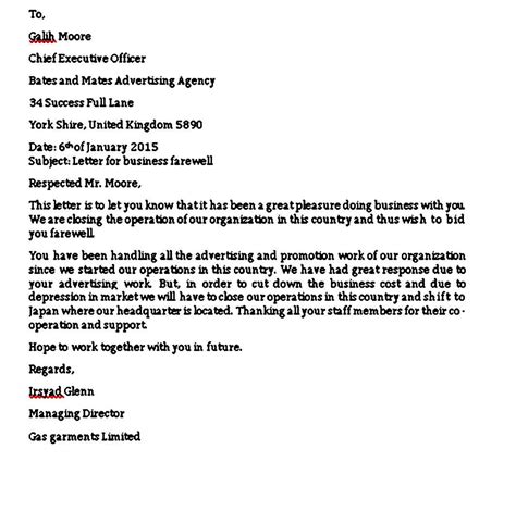 This business closure letter will have all the information on what the clients and suppliers have to do before the closing. sample closing a business letter | unique-b