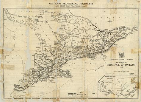 First Official Road Map Of Ontario 1923 Ontario Provincial Highways