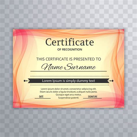 Beautiful Colorful Wave Certificate Template Background 245490 Vector