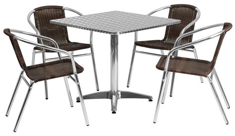 We are an eminent organization of a wide gamut of restaurant table & chair. Aluminum Restaurant Table and Chair Set | 5-Piece Set