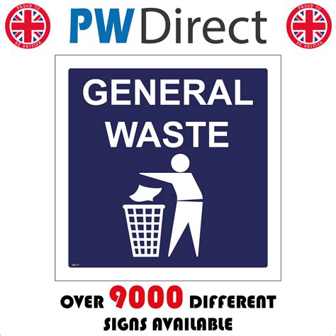 Ge171 General Waste Sign Garbage Rubbish Bin Keep Britain Tidy Tip
