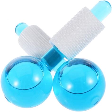 Supvox 2pcs Cool Roller Balls Magic Globes Ice Roller Cold Facial Massager For Redness Soothing