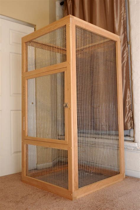 Though very wrinkled from years of storage, our butterfly enclosure is now hung from the ceiling so it rests perfectly on the tiny little table our chrysalises are going to sit on when they're ready. Flying Squirrel Cages - Here's a tall wood and wire flying ... | Sugar glider cage, Rat cage ...