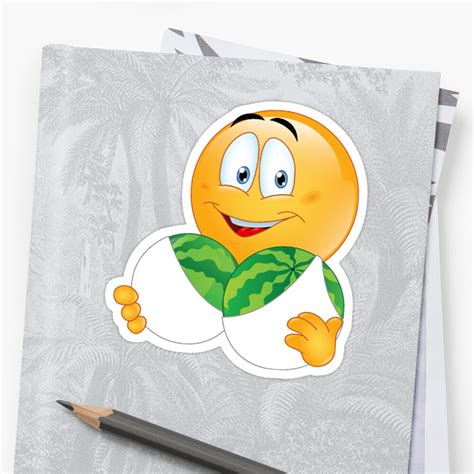 Funny Big Melons Emoji Sticker By Staytrendy Redbubble