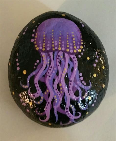 Jelly Fish Painted Rock Rock Painting Designs Fish