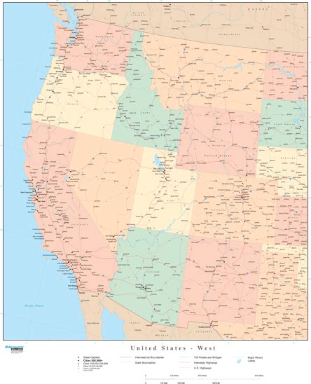 Western Us Regional Wall Map By Map Resources Mapsales