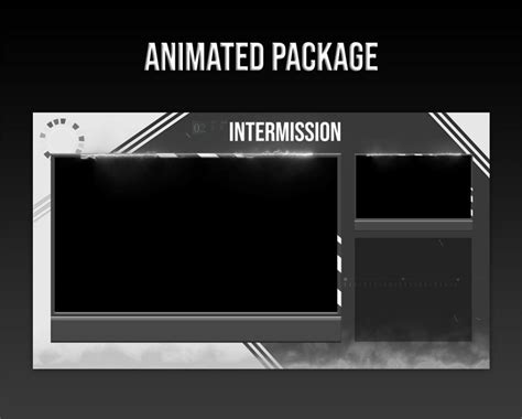 Twitch Overlays Animated Package Ready To Use Gray Line Etsy