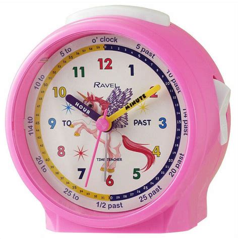 Ravel Time Teaching Kids Pink Alarm Clock Watch Learn Unicorn Design Uk