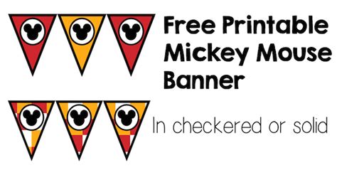 Mickey Mouse Banner Free Printable Paper Trail Design