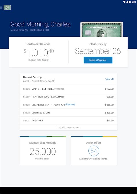 Bonuses you may receive with your card on other purchase categories or in connection with promotions or offers from american express may not be combined with this offer, such as 5x bonuses for platinum and business platinum card members. Amex Mobile - Android Apps on Google Play