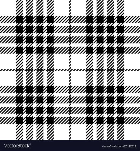 Black And White Tartan Plaid Seamless Pattern Vector Image