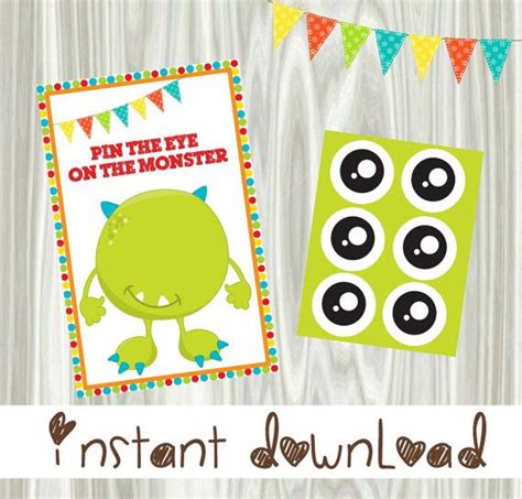 Instant Download Pin The Eye On The Monster By Towermewithcake