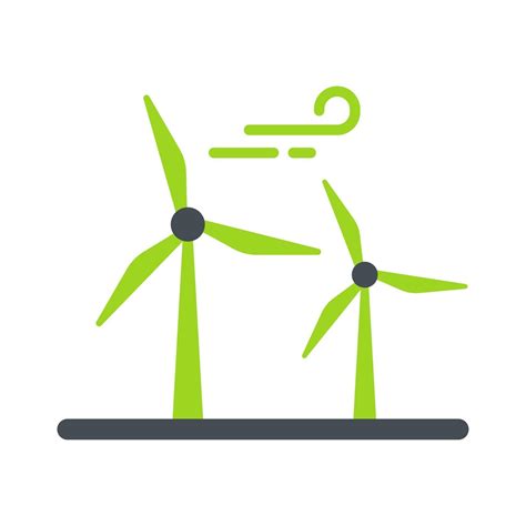 A Green Windmill Icon That Spins Naturally With Wind Power To Generate