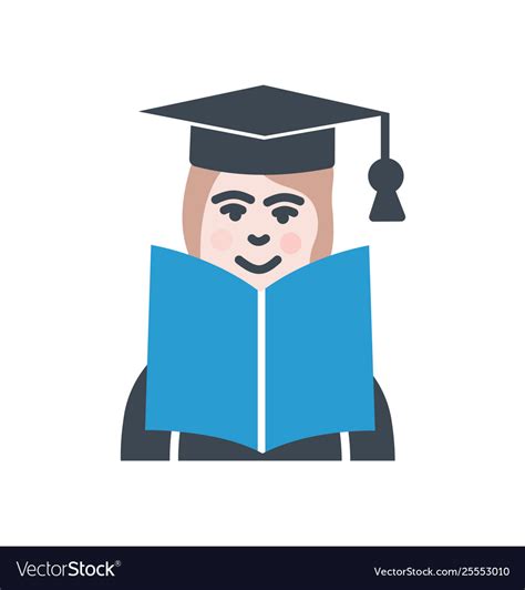 Education Learning Icon Open Book With Student Vector Image