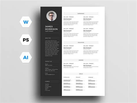 20 Best Photoshop Resume Templates Psd With Modern Designs Theme
