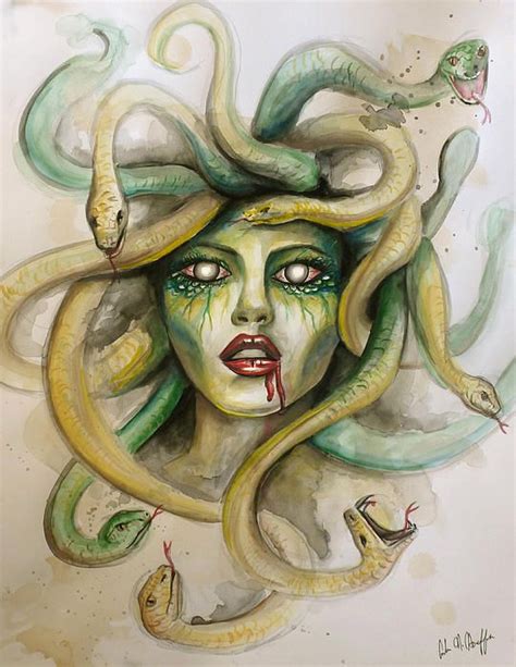 Medusa Watercolor Print Art And Collectibles Digital Prints