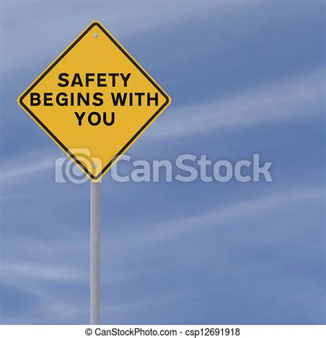Clipart Of Safety Begins With You Road Sign With A Safety Reminder