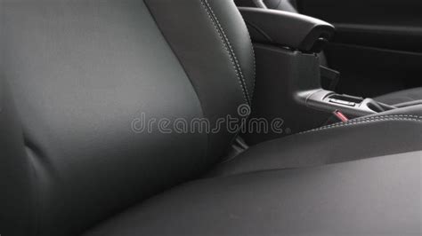 Luxurious Car Interior With Black Leather Seats Black Leather Seat