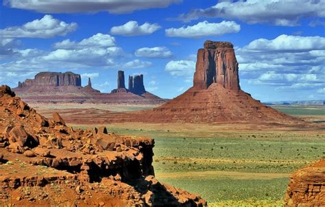 Wallpaper The Sky Clouds Mountains Rocks Usa Monument