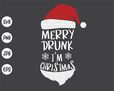 merry drunk i m christmas svg funny christmas quotes svg etsy