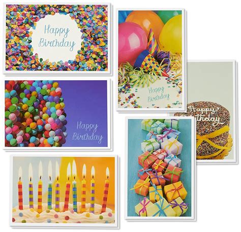 Best Paper Greetings Happy Birthday Greeting Cards Pack Party Theme Designs Blank On