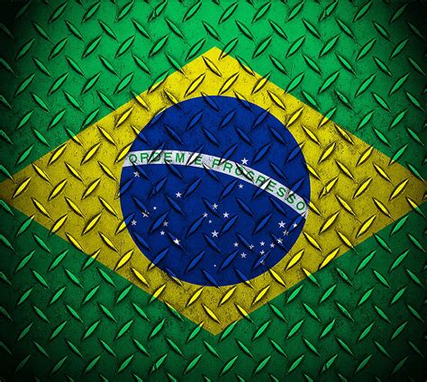 Brazil On Metal Flag Brazil Brasileira Brazil Brazilian Flag Hd