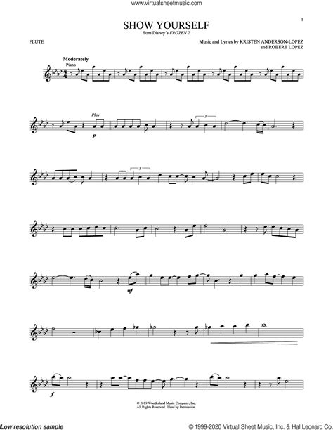 Show Yourself From Disneys Frozen 2 Sheet Music For Flute Solo