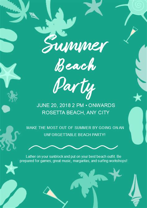 Free Summer Beach Party Flyer Templates