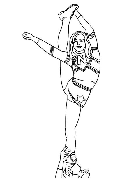 Cheerleader Difficult Stunt Coloring Pages Best Place To Color In
