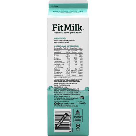 Rokeby Farms Fitmilk Light 1l Woolworths
