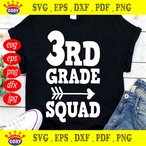 3rd Grade Squad Svg Third Grade Svg Back To School Svg