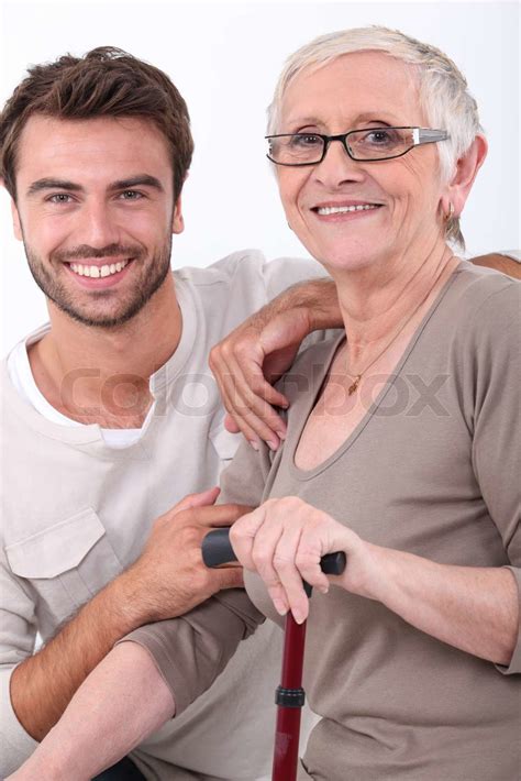 Ung Mand Og ældre Kvinde Stock Foto Colourbox