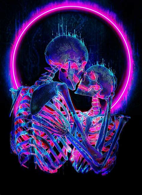 Pin By мармеладный орешик On скелетоны Neon Skeleton Wallpaper Skull