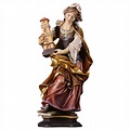 Heilige Barbara von Nikomedien mit Turm Heiligenfigur Holz geschnitzt
