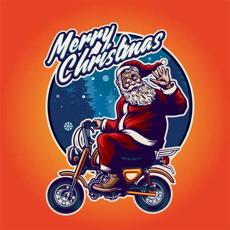 Biker Christmas Illustrations Royalty Free Vector Graphics And Clip Art