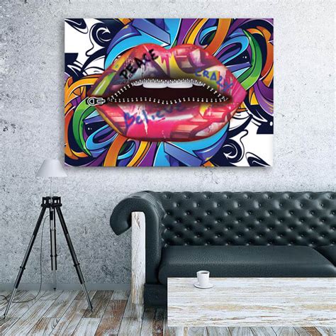 Graffitis Lips Art Lips Canvas Musaartgallery™