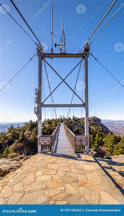 View Of Mile High Swinging Bridge At Grandfather Mountain State Park