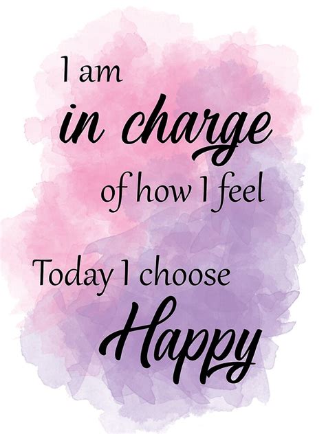 Today I Choose To Be Happy Watercolor Artsy Quote Art Print By Kate