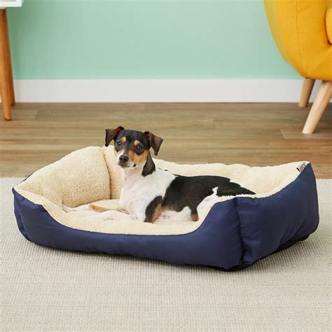 Aspca Microtech Cuddler Dog Bed Blue