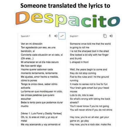 18 Despacito Song Lyrics In English Meaning